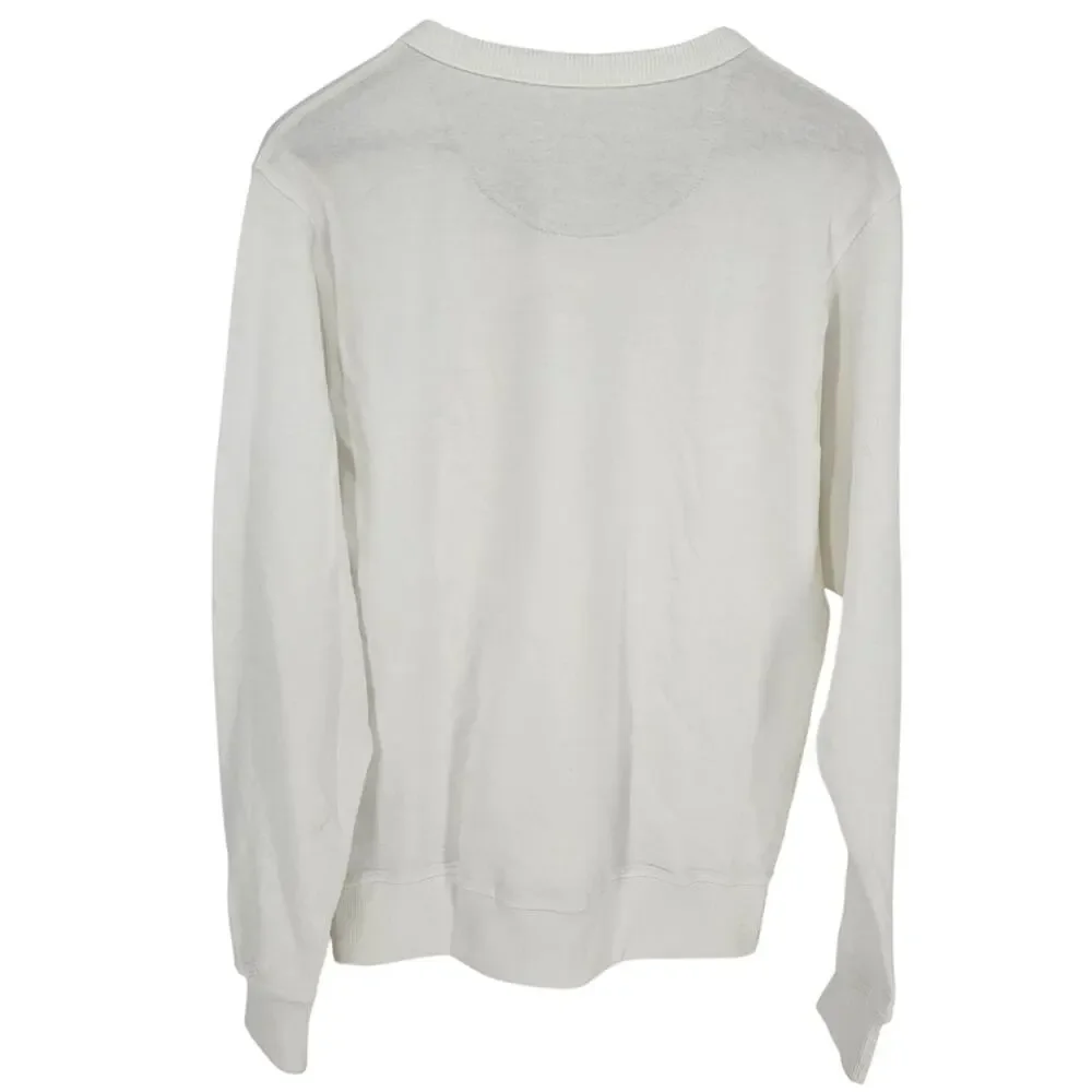 Champion White Powerblend Fleece Classic Sweatshirt Streetwear Atheleisure S